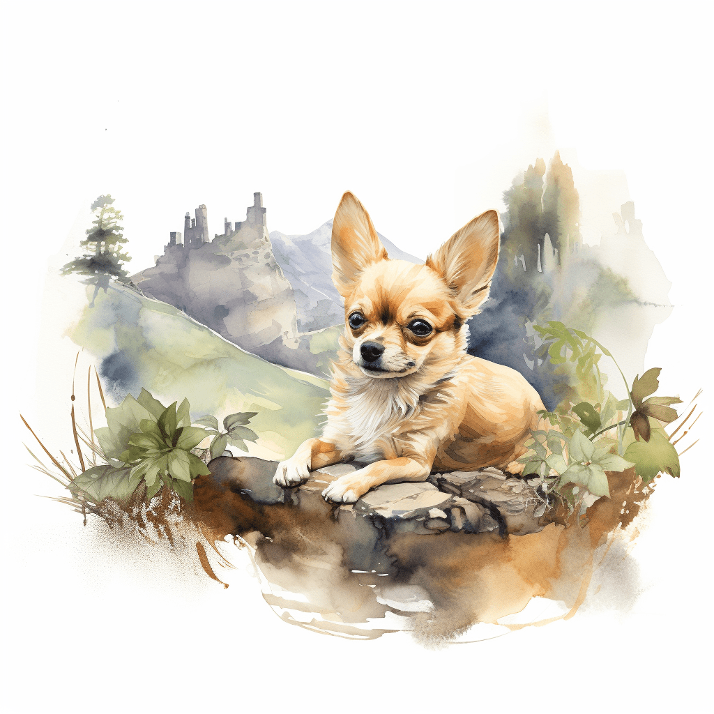 Chihuahua lying watercolour copyright sigsigmundo