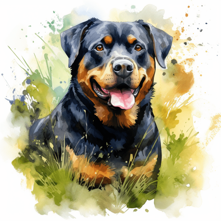 Rottweiler portrait watercolour copyright sigsigmundo