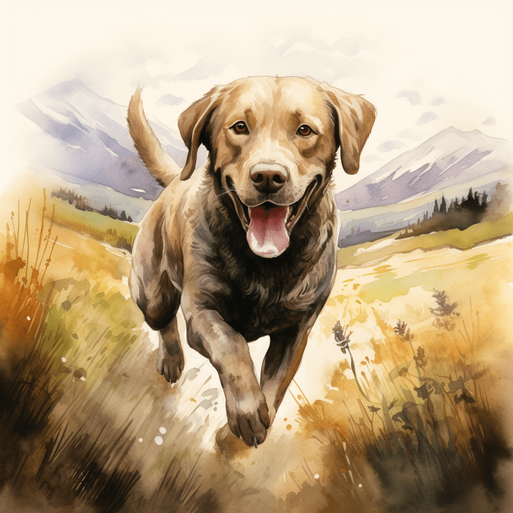 Labrador running watercolour copyright sigsigmundo