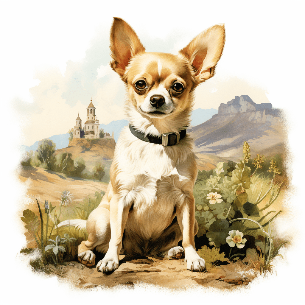 Chihuahua sitting watercolour copyright sigsigmundo