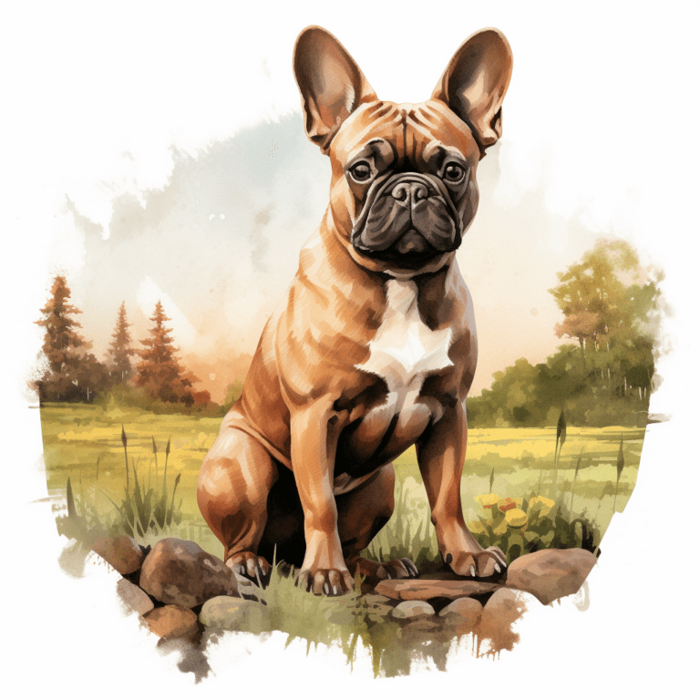 French Bulldog sitting watercolour copyright sigsigmundo